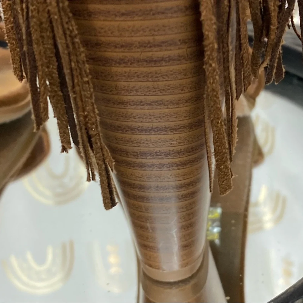 Elegant Brown Bohemian style Suede Heeled Sandals